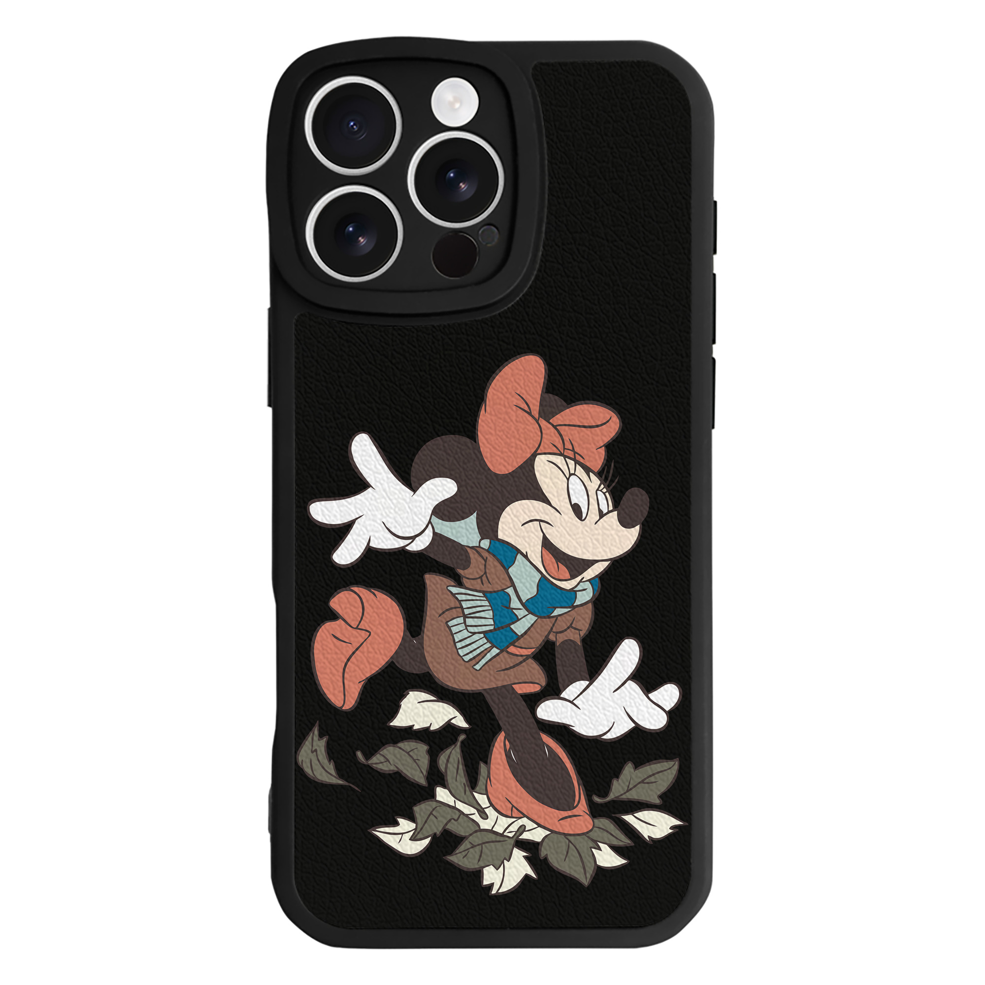 （画像用） ミッキーマウス Mickey Mouse 【iPhone 16シリーズ対応】シリコンスマホケース（レザー調） 材質：シリコン